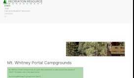 
							         Mt. Whitney Portal Campgrounds | Recreation Resource Management								  
							    