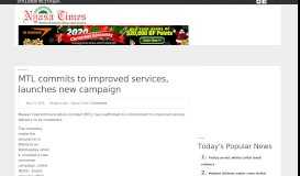 
							         MTL commits to improved services, launches new campaign - Malawi ...								  
							    