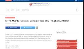
							         MTNL Mumbai Contact: Customer care of MTNL phone, internet ...								  
							    