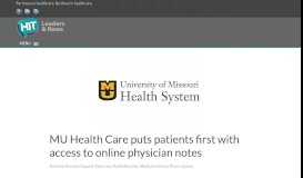 
							         MU Health Care puts patients first with access to online physician notes								  
							    