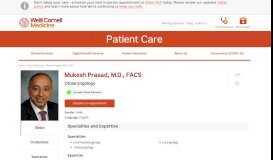 
							         Mukesh Prasad, M.D., FACS | Weill Cornell Medicine								  
							    