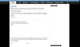 
							         Mukuba University, MU Zambia Student Portal: http://musis.mukuba ...								  
							    