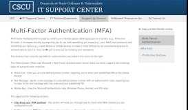
							         Multi-Factor Authentication - IT Support Center | Connecticut State ...								  
							    