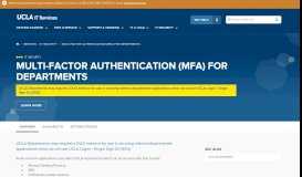 
							         Multi-Factor Authentication (MFA) for Departments | UCLA IT Services								  
							    