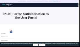 
							         Multi-Factor Authentication to the User Portal | JumpCloud								  
							    