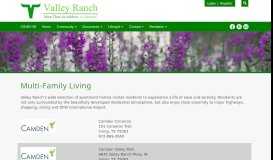 
							         Multi-Family Living - Valley Ranch Association								  
							    