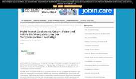 
							         Multi-Invest Sachwerte GmbH: Faire und solide Beratungsleistung der ...								  
							    