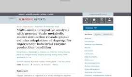 
							         Multi-omics integrative analysis with genome-scale metabolic model ...								  
							    