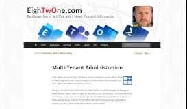 
							         Multi-Tenant Administration | EighTwOne (821)								  
							    
