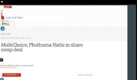 
							         MultiChoice, Phuthuma Nathi in share swap deal | ITWeb								  
							    