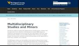 
							         Multidisciplinary Studies and Minors | College of Creative Arts | West ...								  
							    
