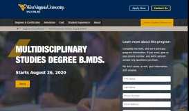 
							         Multidisciplinary Studies Degree B.MDS. | WVU Online								  
							    