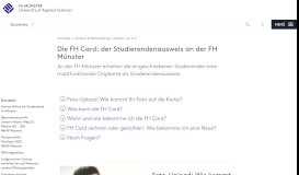 
							         Multifunktionalen Chipkarte als Studierendenausweis - FH Münster								  
							    
