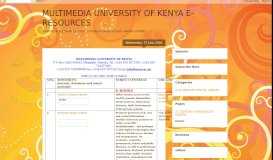
							         MULTIMEDIA UNIVERSITY OF KENYA E- RESOURCES								  
							    