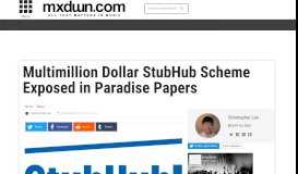 
							         Multimillion Dollar StubHub Scheme Exposed in Paradise Papers ...								  
							    