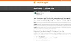 
							         MultiPlan PPO Network - Health Depot Association								  
							    