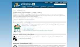 
							         Multiple Department License Lookup - DRE - CA.gov								  
							    