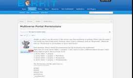 
							         Multiverse Portal Permissions | Bukkit Forums								  
							    
