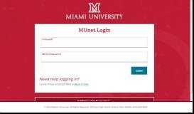 
							         MUnet Login - CAS – Central Authentication Service - Miami University								  
							    