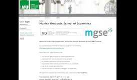 
							         Munich Graduate School of Economics | Application Portal of the ...								  
							    