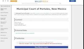 
							         Municipal Court of Portales, New Mexico - Ballotpedia								  
							    