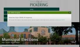 
							         Municipal Elections - City of Pickering								  
							    