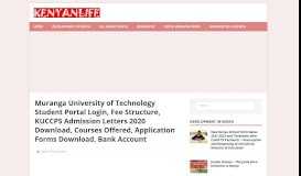 
							         Muranga University Student Portal Login - Courses Offered, Fee ...								  
							    