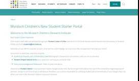 
							         Murdoch Children's New Student Starter Portal | Murdoch Children's ...								  
							    