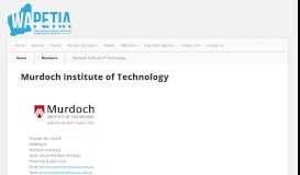 
							         Murdoch Institute of Technology - WAPETIA								  
							    