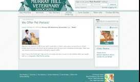 
							         Murray Hill Veterinary Associates Offers Pet Portals!								  
							    
