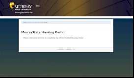 
							         MurrayState Housing Portal - Murray State University								  
							    