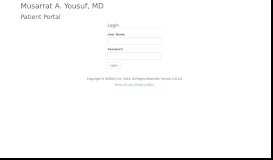 
							         Musarrat A. Yousuf, MD - Patient Portal | Login								  
							    