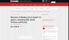 
							         Museum of Modern Art to install 14 games, including EVE, Dwarf ...								  
							    
