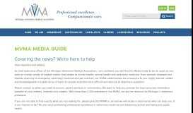 
							         MVMA Media Guide - Michigan Veterinary Medical Association								  
							    