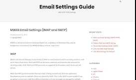 
							         MWEB Email Settings (IMAP and SMTP) - Email Settings Guide								  
							    