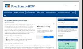 
							         My Access Florida Account Login - Food Stamps Now								  
							    