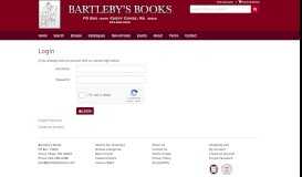 
							         My Account - Bartleby's Books								  
							    