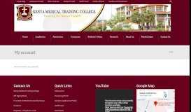 
							         My Account - Kenya Medical Training College								  
							    