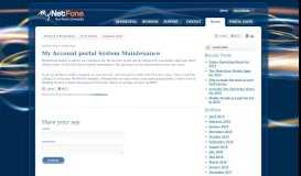 
							         My Account portal System Maintenance - MyNetFone								  
							    