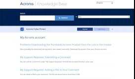 
							         My Acronis account | Knowledge Base								  
							    