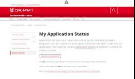 
							         My Application Status - The Graduate School - University of Cincinnati								  
							    