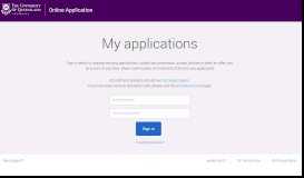 
							         My applications - Online Application								  
							    