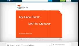 
							         My Aston Portal: MAP for Students - ppt download - SlidePlayer								  
							    