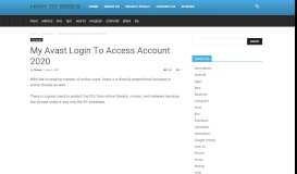 
							         My Avast Login To Access Account - How To Seeks								  
							    