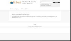 
							         My Award - Award Card Services - Home Page								  
							    