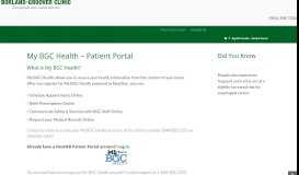 
							         My BGC Health - Patient Portal | Borland-Groover Clinic								  
							    