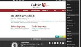 
							         My Calvin Application - Admissions - Calvin College								  
							    