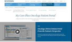 
							         My Care Plus: Oncology Patient Portal - McKesson								  
							    