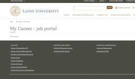 
							         My Career - job portal | Lund University								  
							    