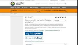 
							         My Chart™ - Lakeridge Health								  
							    